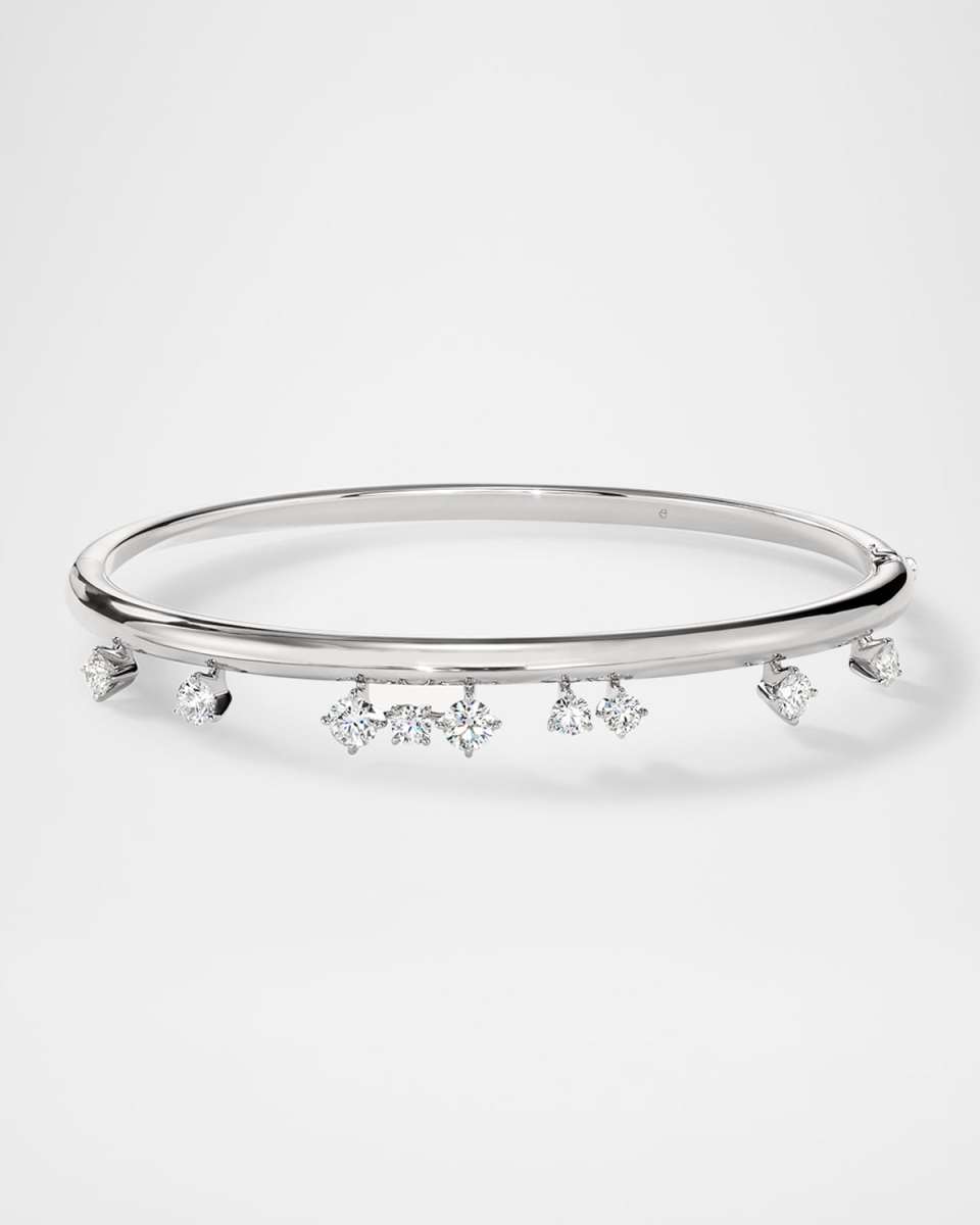 Barre 18K White Gold Floating Diamond Bangl